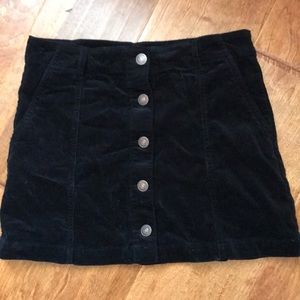 Corduroy Black Skirt